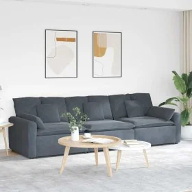 Sofá modular con cojines gris oscuro by , Unidades para sofás seccionales - Ref: Foro24-3321100, Price: 644,51 €, Discount: %