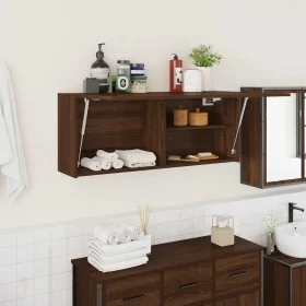 Mueble de pared baño madera ingeniería roble marrón 100x25x40cm von , Badezimmerwaschtische - Ref: Foro24-860109, Preis: 79,5...