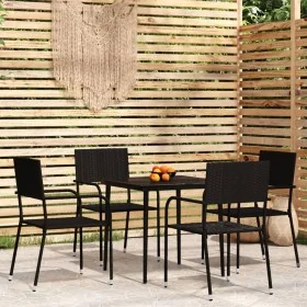 Juego de comedor de jardín 5 piezas negro by , Garden sets - Ref: Foro24-3099590, Price: 190,47 €, Discount: %