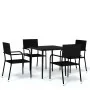 Juego de comedor de jardín 5 piezas negro von , Gartensets - Ref: Foro24-3099590, Preis: 196,12 €, Rabatt: %