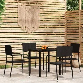 Juego de comedor de jardín 5 piezas negro by , Garden sets - Ref: Foro24-3099578, Price: 174,55 €, Discount: %