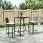 Mesa y taburetes altos jardín 3 piezas y cojines ratán PE negro von , Gartensets - Ref: Foro24-3187641, Preis: 250,05 €, Raba...