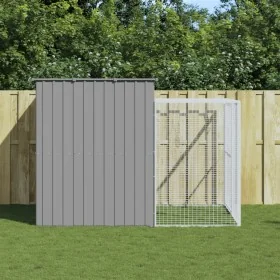 Caseta perros corral acero galvanizado gris claro 214x253x181cm de , Casetas para perros - Ref: Foro24-3189137, Precio: 412,1...