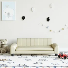 Sofá para niños de cuero sintético crema 90x53x30 cm by , Baby and Toddler Furniture - Ref: Foro24-3196264, Price: 86,74 €, D...