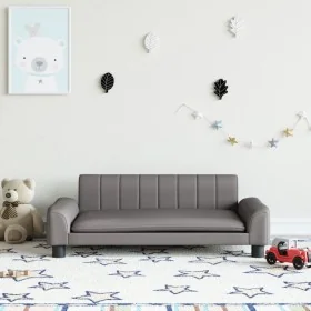 Sofá para niños de cuero sintético gris 90x53x30 cm von , Baby- und Kleinkindmöbel - Ref: Foro24-3196266, Preis: 86,89 €, Rab...