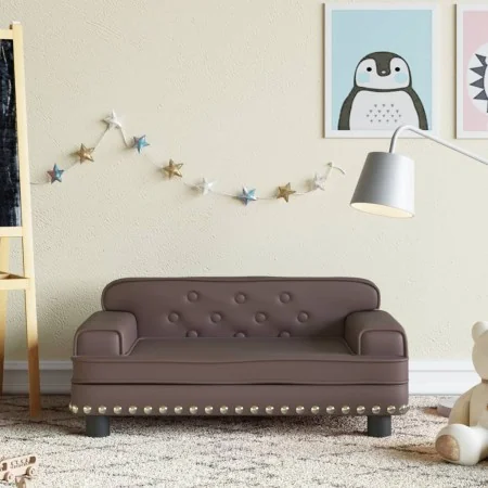 Sofá para niños de cuero sintético marrón 70x45x30 cm by , Baby and Toddler Furniture - Ref: Foro24-3196302, Price: 83,70 €, ...