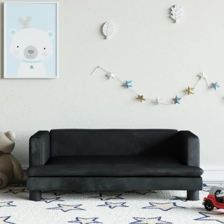 Sofá para niños de terciopelo negro 80x45x30 cm by , Baby and Toddler Furniture - Ref: Foro24-3196309, Price: 81,59 €, Discou...