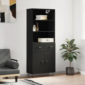 Aparador alto madera contrachapada negro 69,5x34x180 cm von , Sideboards - Ref: Foro24-3200546, Preis: 146,62 €, Rabatt: %