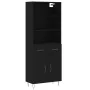 Aparador alto madera contrachapada negro 69,5x34x180 cm by , Sideboards - Ref: Foro24-3200546, Price: 146,60 €, Discount: %