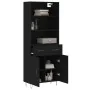 Aparador alto madera contrachapada negro 69,5x34x180 cm by , Sideboards - Ref: Foro24-3200546, Price: 146,60 €, Discount: %