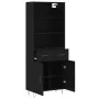 Aparador alto madera contrachapada negro 69,5x34x180 cm by , Sideboards - Ref: Foro24-3200546, Price: 146,60 €, Discount: %