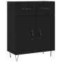 Aparador alto madera contrachapada negro 69,5x34x180 cm by , Sideboards - Ref: Foro24-3200546, Price: 146,60 €, Discount: %