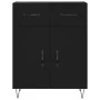 Aparador alto madera contrachapada negro 69,5x34x180 cm by , Sideboards - Ref: Foro24-3200546, Price: 146,60 €, Discount: %