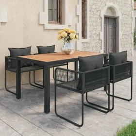 Set de comedor de jardín de 5 piezas PVC ratán negro y marrón von , Gartensets - Ref: Foro24-3060108, Preis: 517,57 €, Rabatt: %