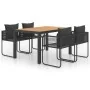 Set de comedor de jardín de 5 piezas PVC ratán negro y marrón by , Garden sets - Ref: Foro24-3060108, Price: 495,71 €, Discou...