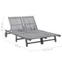 Tumbona de jardín 2 personas y cojines madera maciza de acacia by , Loungers - Ref: Foro24-3061399, Price: 375,75 €, Discount: %