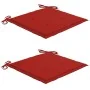 Sillas de jardín 2 unidades con cojines rojo madera de teca von , Gartenstühle - Ref: Foro24-3062214, Preis: 257,61 €, Rabatt: %