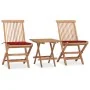 Set comedor de jardín plegable 3 piezas madera de teca cojines de , Conjuntos de jardín - Ref: Foro24-3063204, Precio: 166,52...