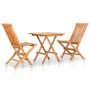 Set de bistró 3 pzas con cojines rojos madera maciza teca by , Garden sets - Ref: Foro24-3063231, Price: 200,47 €, Discount: %