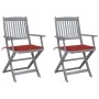 Sillas de jardín plegables 2 uds cojines madera maciza acacia von , Gartenstühle - Ref: Foro24-3064488, Preis: 122,89 €, Raba...