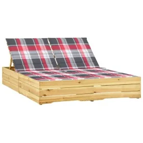 Tumbona doble y cojines madera de pino impregnada by , Loungers - Ref: Foro24-3065982, Price: 329,23 €, Discount: %
