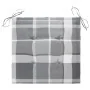 Sillas de jardín 6 uds madera maciza teca cojines cuadros gris von , Gartenstühle - Ref: Foro24-3073045, Preis: 869,68 €, Rab...