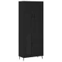 Aparador alto madera contrachapada negro 69,5x34x180 cm de , Aparadores - Ref: Foro24-3199954, Precio: 178,27 €, Descuento: %
