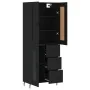 Aparador alto madera contrachapada negro 69,5x34x180 cm de , Aparadores - Ref: Foro24-3199954, Precio: 178,27 €, Descuento: %