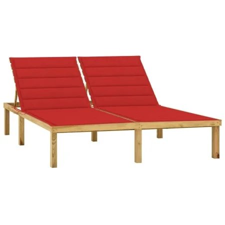 Tumbona doble y cojines rojo tinto madera pino impregnada von , Liegen - Ref: Foro24-3065885, Preis: 215,91 €, Rabatt: %