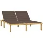 Tumbona doble y cojines gris taupé madera pino impregnada de , Tumbonas - Ref: Foro24-3065887, Precio: 211,02 €, Descuento: %