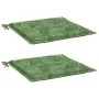 Cojines de silla 2 uds tela estampado de hojas 50x50x3 cm by , Cushions for chairs and sofas - Ref: Foro24-361089, Price: 27,...