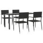 Juego de comedor de jardín 5 piezas ratán sintético negro by , Garden sets - Ref: Foro24-3156750, Price: 220,33 €, Discount: %