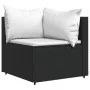Sofá de esquina de jardín con cojines ratán sintético negro by , Outdoor sofas - Ref: Foro24-319729, Price: 95,26 €, Discount: %