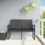 Banco jardín 2 plazas cojines PP aspecto de ratán gris oscuro de , Bancos de jardín - Ref: Foro24-360211, Precio: 111,31 €, D...