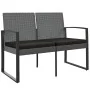 Banco jardín 2 plazas cojines PP aspecto de ratán gris oscuro de , Bancos de jardín - Ref: Foro24-360211, Precio: 111,31 €, D...