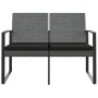 Banco jardín 2 plazas cojines PP aspecto de ratán gris oscuro de , Bancos de jardín - Ref: Foro24-360211, Precio: 111,31 €, D...