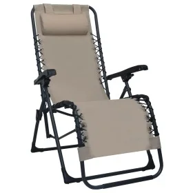 Tumbona plegable de textilene gris taupe by , Loungers - Ref: Foro24-47901, Price: 99,01 €, Discount: %