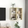 Armario pared 4 ud madera contrachapada blanco roble 37x37x37cm von , Regale und Regale - Ref: Foro24-805461, Preis: 94,46 €,...