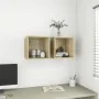 Armario de pared 2 uds madera contrachapada roble 37x37x37 cm by , Shelves and shelves - Ref: Foro24-805454, Price: 60,44 €, ...