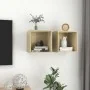 Armario de pared 2 uds madera contrachapada roble 37x37x37 cm by , Shelves and shelves - Ref: Foro24-805454, Price: 60,44 €, ...