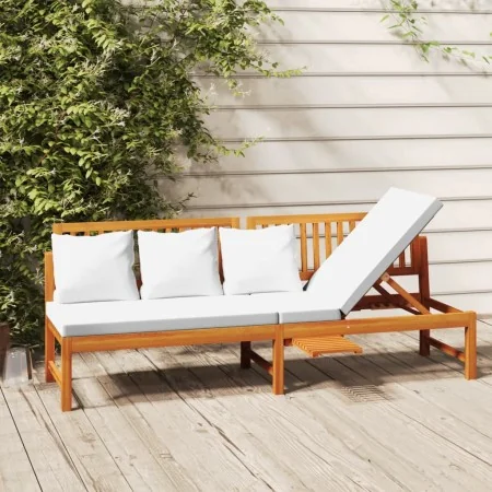vidaxL Sofá cama con cojín madera maciza acacia crema 200x60x75 cm von , Betten im Freien - Ref: Foro24-312144, Preis: 334,29...
