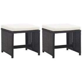 Taburetes de jardín 2 unidades y cojines ratán sintético negro von , Gartenstühle - Ref: Foro24-46416, Preis: 94,85 €, Rabatt: %