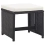 Taburetes de jardín 2 unidades y cojines ratán sintético negro by , Garden chairs - Ref: Foro24-46416, Price: 94,83 €, Discou...