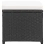 Taburetes de jardín 2 unidades y cojines ratán sintético negro by , Garden chairs - Ref: Foro24-46416, Price: 94,83 €, Discou...