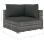 Set de muebles de jardín 10 pzas y cojines ratán sintético gris de , Conjuntos de jardín - Ref: Foro24-46816, Precio: 902,50 ...