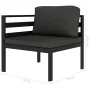 Set muebles de jardín 3 pzas y cojines aluminio gris antracita de , Conjuntos de jardín - Ref: Foro24-49237, Precio: 428,45 €...