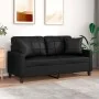Sofá de 2 plazas con cojines cuero sintético negro 140 cm de , Sofás - Ref: Foro24-3200803, Precio: 243,62 €, Descuento: %