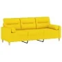 Sofá de 3 plazas con cojines tela amarillo claro 180 cm de , Sofás - Ref: Foro24-3200834, Precio: 268,50 €, Descuento: %