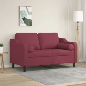 Sofá de 2 plazas con cojines tela rojo tinto 120 cm by , Sofas - Ref: Foro24-3200843, Price: 216,07 €, Discount: %