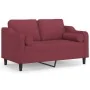 Sofá de 2 plazas con cojines tela rojo tinto 120 cm by , Sofas - Ref: Foro24-3200843, Price: 216,07 €, Discount: %